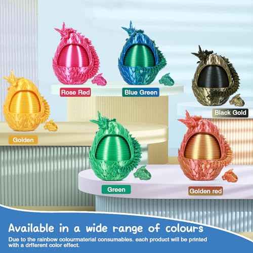 iBuddy 3D Printed Dragon Eggs, Surprise Dragon Eggs Fidget Toys for Kids, Articulated Crystal Dinosaur Fidget Toy for Kids, Birthdays, Halloween Christmas Decorations Gifts for Girls Boys