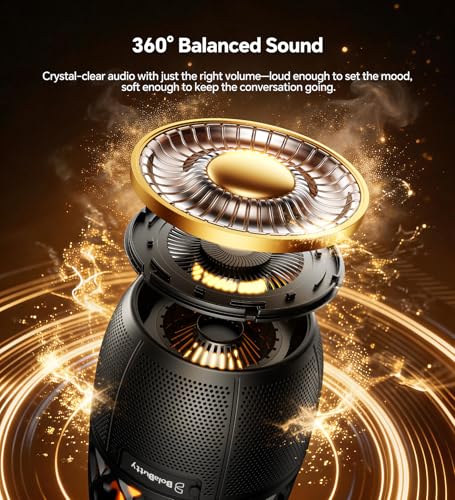 2 Pack Outdoor Bluetooth Speakers with Lights, IPX5 Waterproof, Portable Wireless Party Speakers for Men & Women