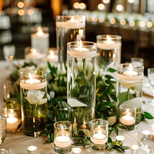 10 Inch Glass Cylinder Vases Set of 12 for Centerpieces - Minimalist Flower Arrangements