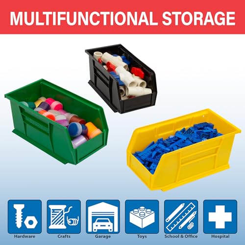 Multi-Purpose Plastic Storage Bins - 11x5x5 Inches, Clear, 12-Pack - Stackable Organization