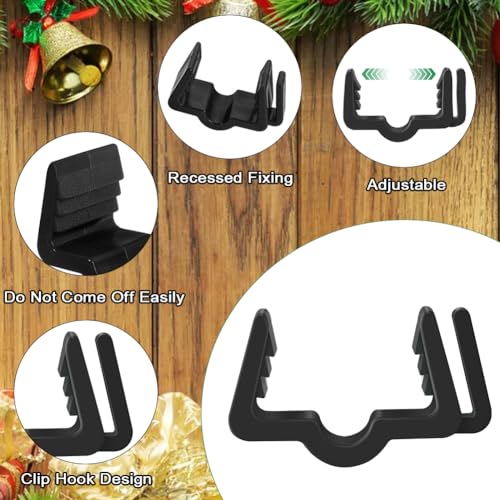 FONUNO Christmas Light Clips 7/8 inch, 200 Pcs, Black, Fascia Eave Hanger Clips