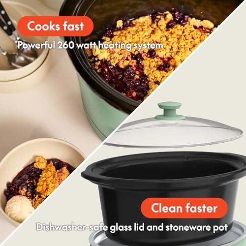 6 Qt Programmable Slow Cooker - Seaglass Non-Toxic Ceramic Coating