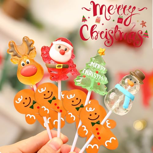 50 Pcs Gingerbread Lollipop Cards – Christmas Candy Stands & Toothpick Card Holders