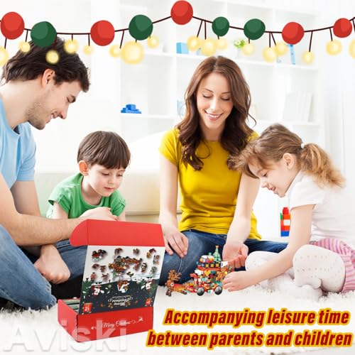 Aviski Multicolor 12-in-1 Christmas Building Blocks Advent Calendar for Kids