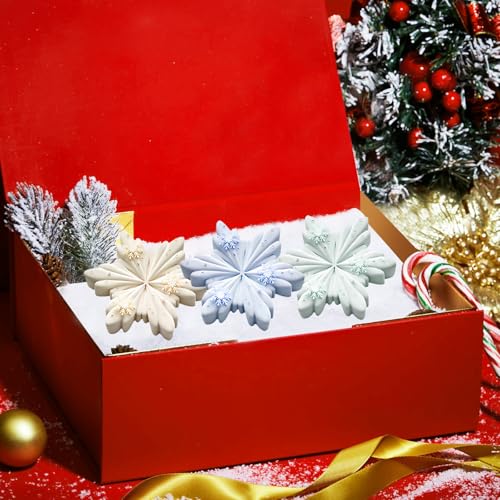 Foaryoer Snowflake Silicone Molds 2Pcs - 12-Cavity Snowflake Candy & Chocolate Molds, Christmas DIY Desserts