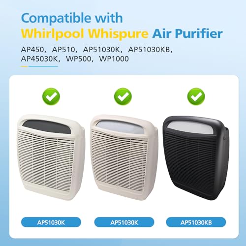 Replacement Filter Set for Whirlpool Air Purifiers AP510 & 450 - HEPA & Activated Carbon