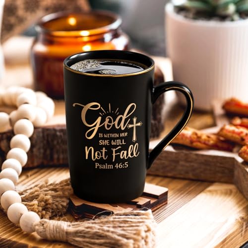 God Is Within Her Christian Coffee Mug 14oz Inspirational Gift for Women