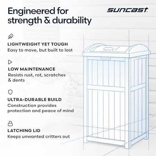 Suncast 33 Gal Outdoor Trash Can Hideaway with Lid - Cyberspace, 1 Pack