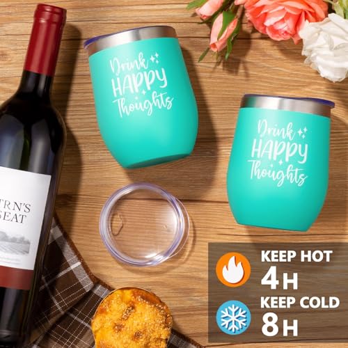 Drink Happy Thoughts Wine Gifts Basket for Women - Cooler Bag Set