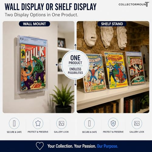 CollectorMount™ Comic Book Frame Wall Mount & Shelf Stand, 5 Pack