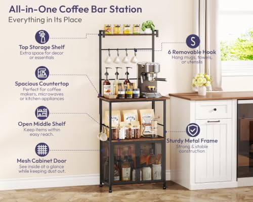 SWTYMIKI Coffee Bar Station for Space - 20.4 x 14.25in Espresso