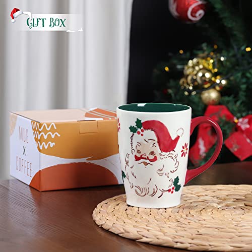 NymphFable 20 oz Hand-Painted Santa Claus Mug - Ceramic Coffee & Tea Cup