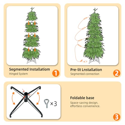 6ft Pre-Lit Artificial Christmas Tree with Warm White Lights - Norfolk Touch