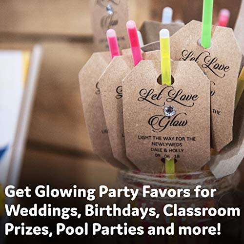 PartySticks 400 Pack Ultra Bright Glow Sticks Bulk Party Supplies - 8" Neon Glow in Dark Favors & Decorations