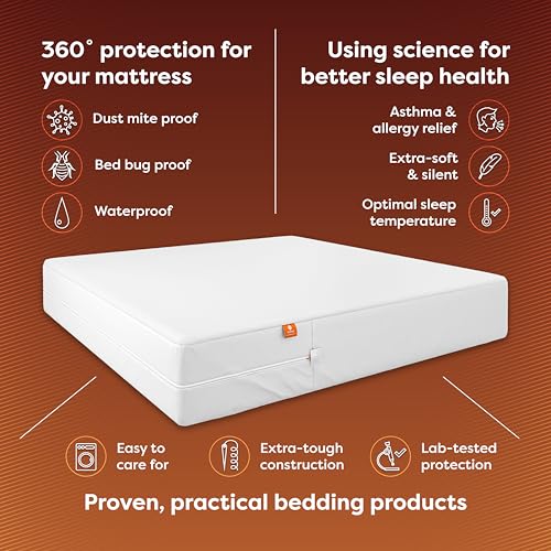 HOSPITOLOGY Mattress Encasement King 12-18 Inch Waterproof Bed Bug Dust Mite Proof