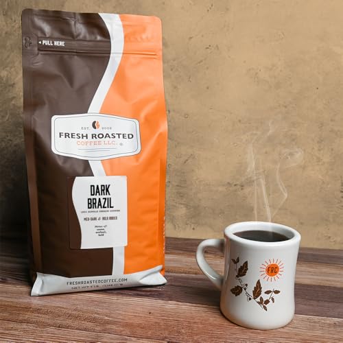 Dark Brazil Whole Bean Coffee - 5 lb Med-Dark Roast, Kosher, Freshly Roasted