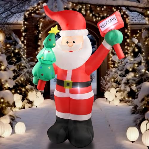 6ft Santa & 5ft Snowman Christmas Inflatable Outdoor Decorations Waterproof