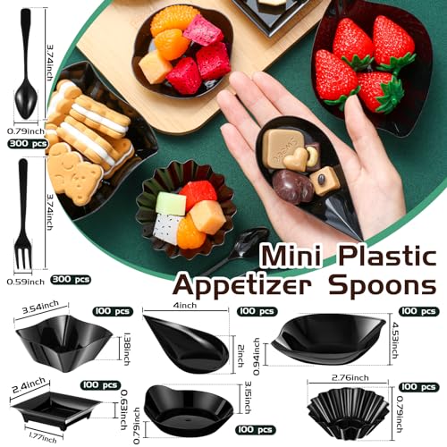 Tessco for You 1200 Pcs Disposable Mini Appetizer Plates Set - Black