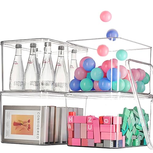 GUMEIGODA 4XL Clear Plastic Storage Bins with Lids, Multi-Use Organizer for Kitchen, Bedroom, Bathroom, Nursery