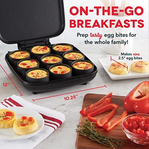 Egg Bite Maker - Family Size Electric Breakfast & Snack Maker - Black / 9 Servings