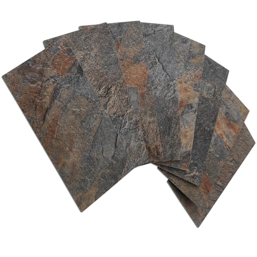 AULIGET 200 Pieces Rust Slate Peel and Stick Backsplash Wall Tiles,