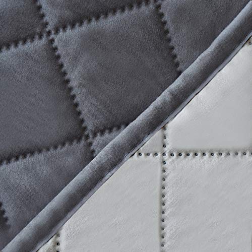 Reversible Couch Cover for 4 Seater Sofa - Gray & Light Gray, XX-Large
