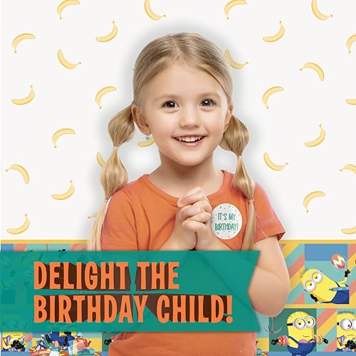 Minion Birthday Party Decorations Kit with Banner, Plates & More - Officially Licensed