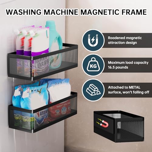 2-Pack Magnetic Wall Shelves for Laundry Room Storage - WOCUBEHOME