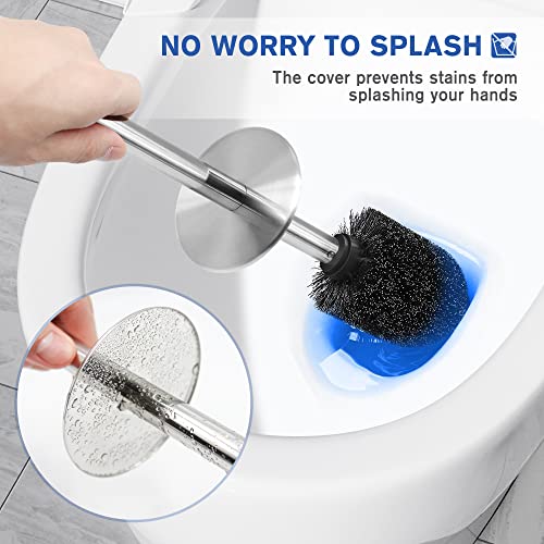Toilet Brush and Holder, 2 Pack Stainless Steel, Bowl for Bathroom