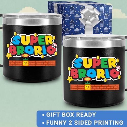 Super Brother Mug 14Oz - Funny Gift for Brother, Gaming-Inspired Coffee Cup