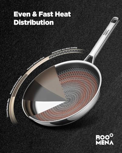 12-Inch Ceramic Nonstick Frying Pan with Lid - Durable & Induction Compatible