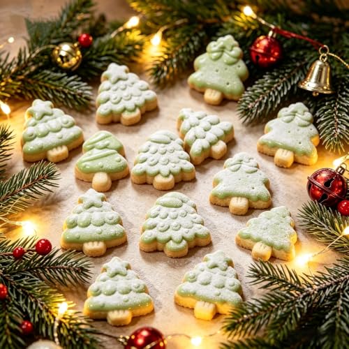 Mini Christmas Tree Silicone Mold - 48 Cavities & 6 Festive Designs - Green Variations
