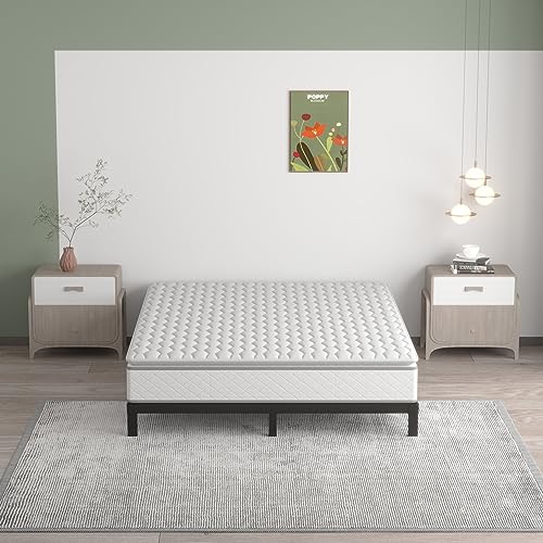 Queen Bed Frame - Low Profile 7 Inch Platform, Heavy Duty Steel Support