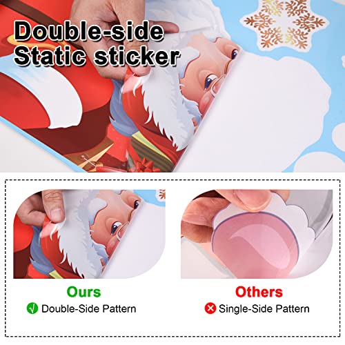 Yusongirl Red Santa Christmas Window Clings - 71PCS Holiday Decor