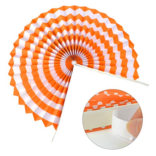 18Pc Party Hanging Orange Paper Fans, Fall Round Folding Wall Decor, Paper Garlands Flower Decoration for Thanksgiving Halloween Birthday Festival Wedding