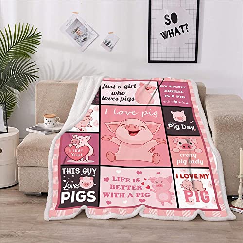 Pig Blanket Gifts for Girls,Pig Lovers Birthday Christmas Blanket Gifts for Couch Bed Sofa 50"x60"