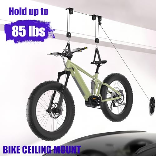 Heavy Duty Bike Hoist 2-Pack for Garage Storage, Supports 170 lbs