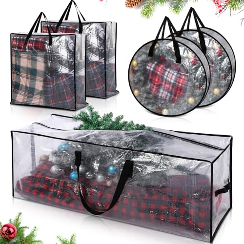 Simgoing Extra Large Christmas Tree Storage Bag 9 Ft & Wreath Garland Tote Set