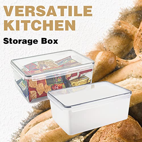 Large Airtight Bread Box Set of 2 - Food Grade Plastic Storage Containers 11.6 Qt