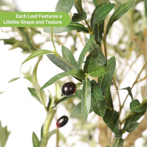 FEELEAD Olive Trees Artificial Indoor 7ft with Realistic Branches &