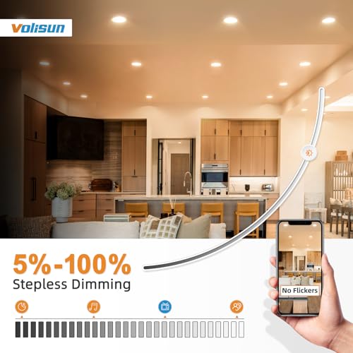 White 6 Inch Recessed LED Lighting Kit - 5 CCT, Dimmable, 1080LM, 13W