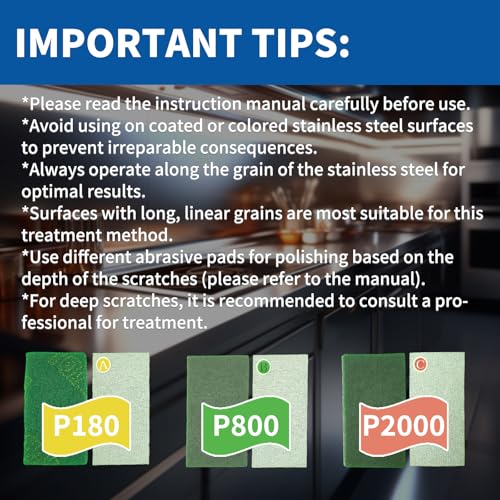 Yadool Stainless Steel Scratch Remover Kit for Non-Coated Appliances