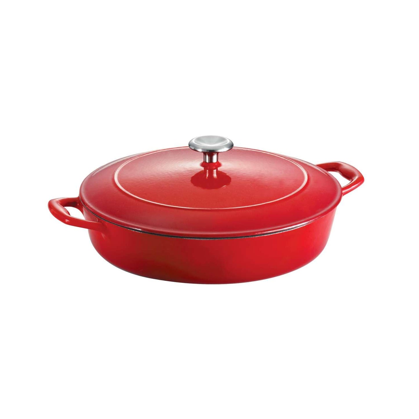 Tramontina Bestow Enameled Cast Iron Braiser Pan with Lid, 4-quart, Cactus with Gold Knob