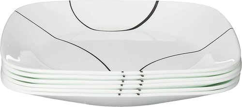 Corelle Vitrelle 6-Piece Salad Plate Set - Lightweight, Chip-Resistant Square Plates | Splendor Design, 8.5-Inch