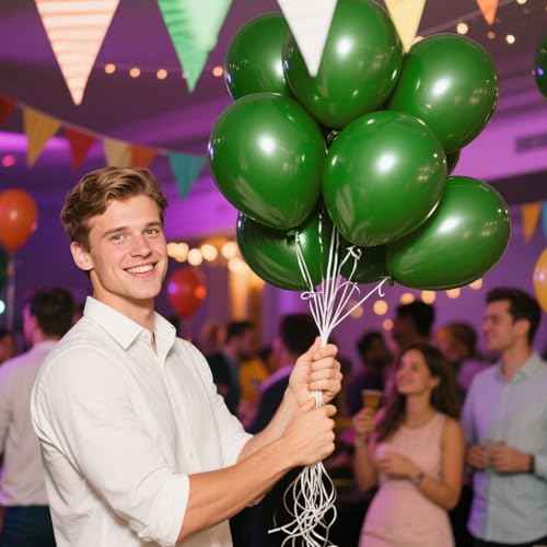 Dark Green Balloons 70pcs 12 Inches Balloons - Elegant Birthday Party Decorations for Men, Boys, Graduation, Baby Shower, Wedding, Kids Party Latex Balloons
