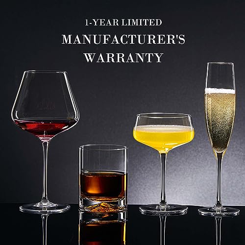 JBHO Set of 4 Hand Blown Champagne Flutes - Elegant Lead-Free Crystal Glasses for Weddings & Celebrations