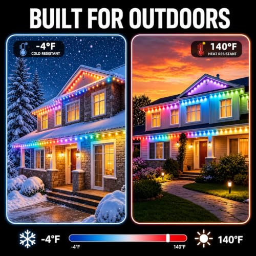Vimeepro 500ft RGB+IC Outdoor String Lights - Permanent LED Christmas Lights