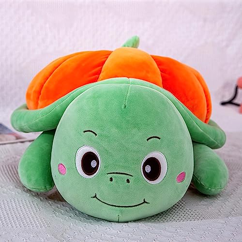 Sea Turtle Plushie Toy, 20" Pumpkin Sea Tortoise Cuddly Stuffed Soft Pillow Marine Animals Hugging Pillows Plush Toys Doll Birthday Christmas Day Pillow Gifts for Kids & Girlfriend(Orange)