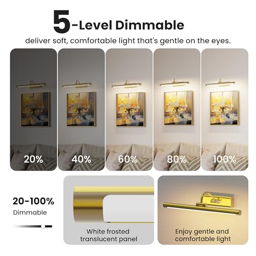 Craftersmark 16-Inch Brass Wireless Wall Light with Remote - Battery Operated Artwork Illumination - Variant: Brass / 16 Inch / 1 Battery