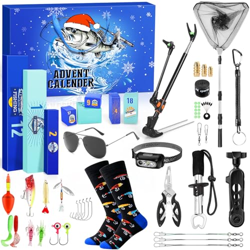MOVINPE 2026 Fishing Advent Calendar with 24 Lure & Gear Surprises for Fish Lovers